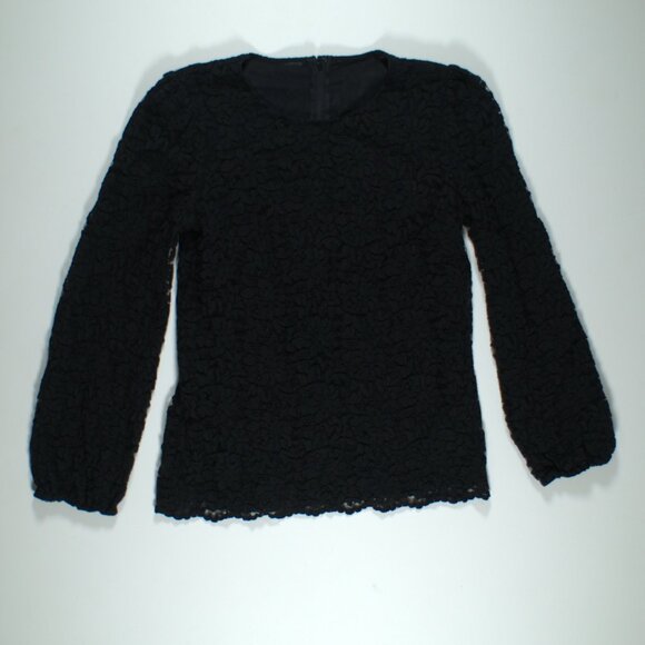 Dolce & Gabbana Staff Black Floral Blouse Lace Nylon Top - Picture 2 of 5